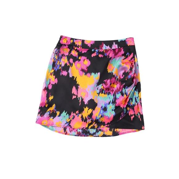 Azura Exchange  Black Abstract/Leopard Print Wrap Hem Mini Skirt - Picture 10 of 14